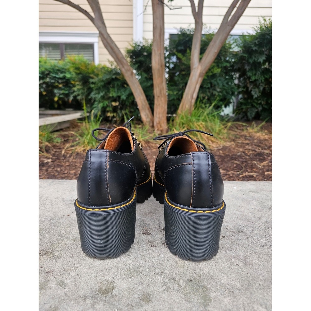 Dr. Martens Leona Lo Women 11 Black Leather Platform Oxford Lug Sole Goth Punk ~ - Picture 5 of 10
